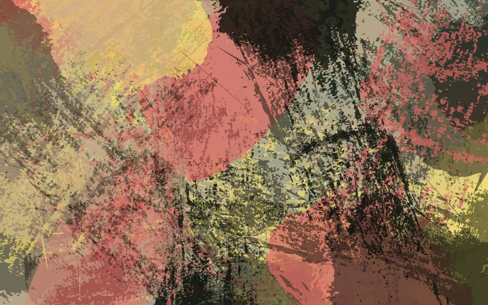 Fotobehang Abstracte Ronde Vormen in Warm Geel en Roze
