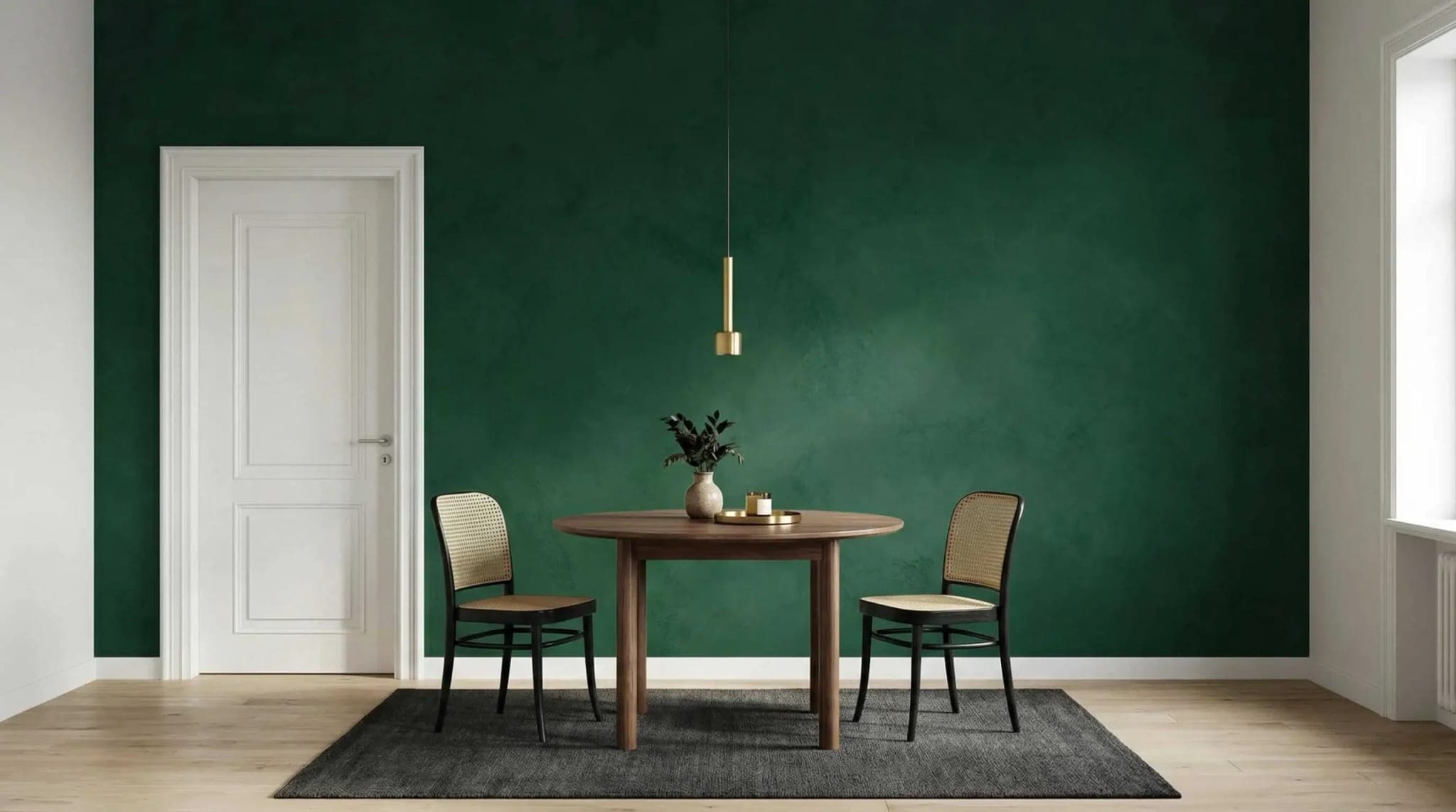 naadloos diep groen betonlook luxe textuur behang op maat