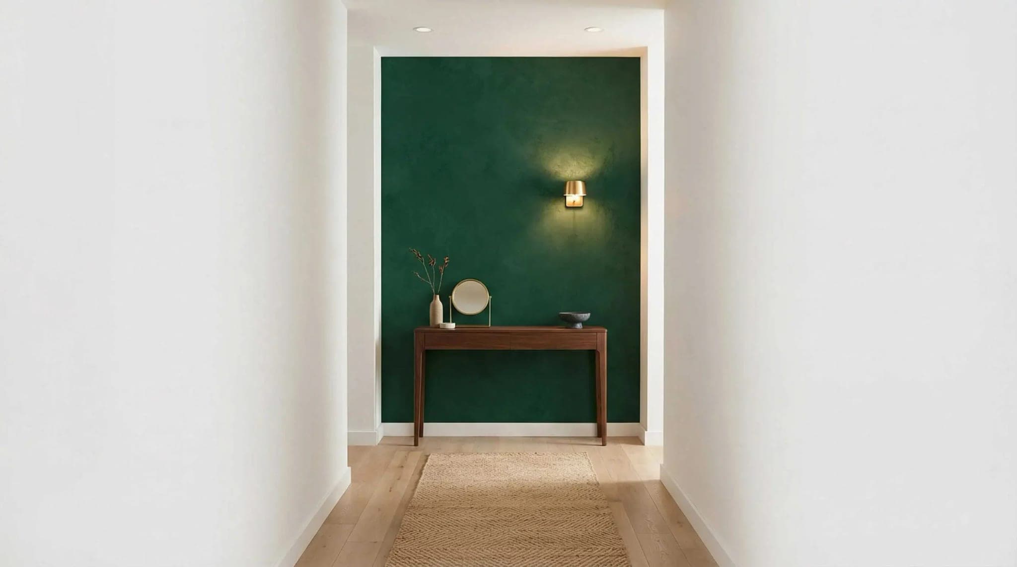 diep groen betonlook luxe textuur behang — naadloos op maat geprint