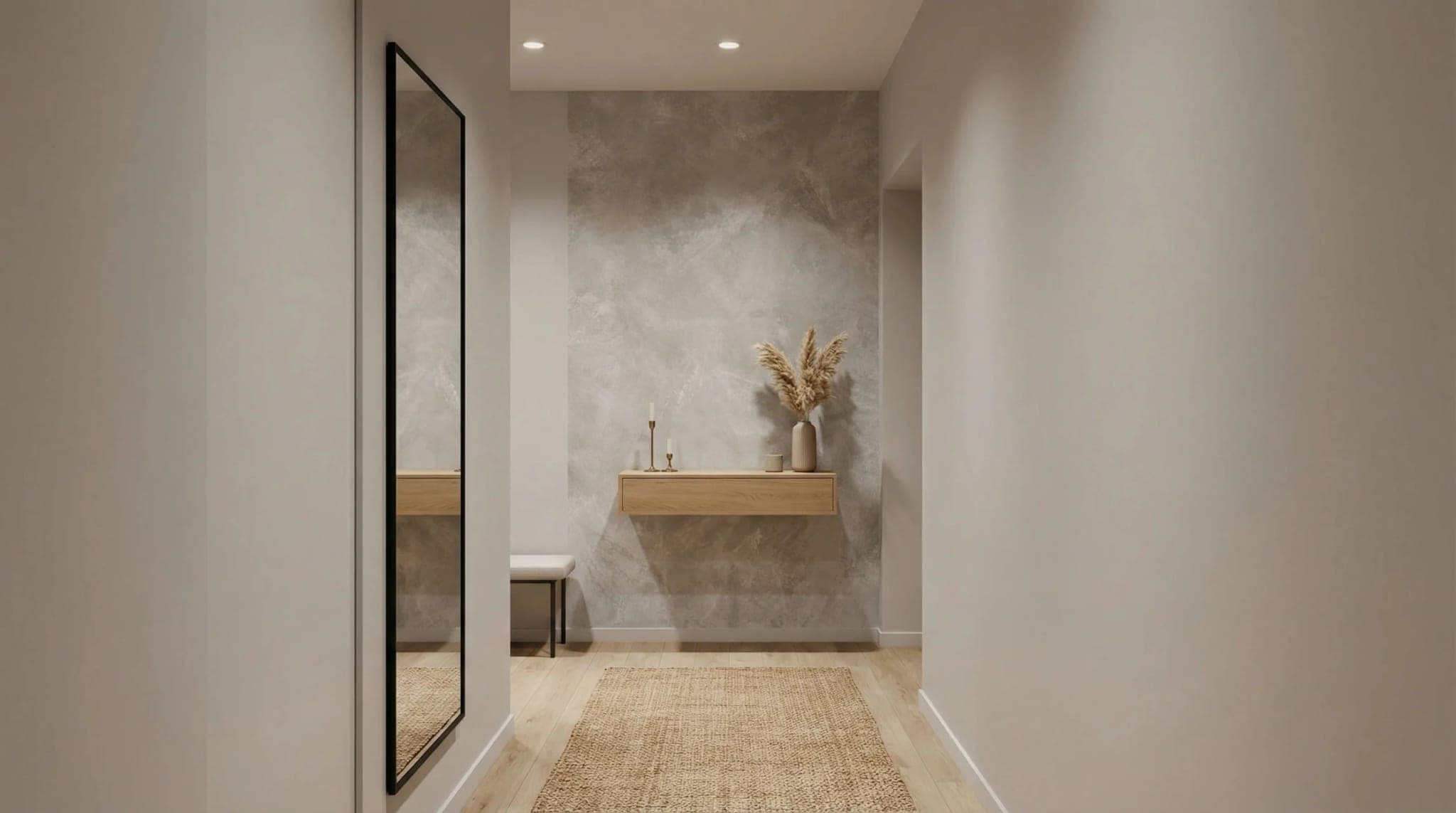 naadloos licht taupe betonlook wolkachtige diepte behang op maat