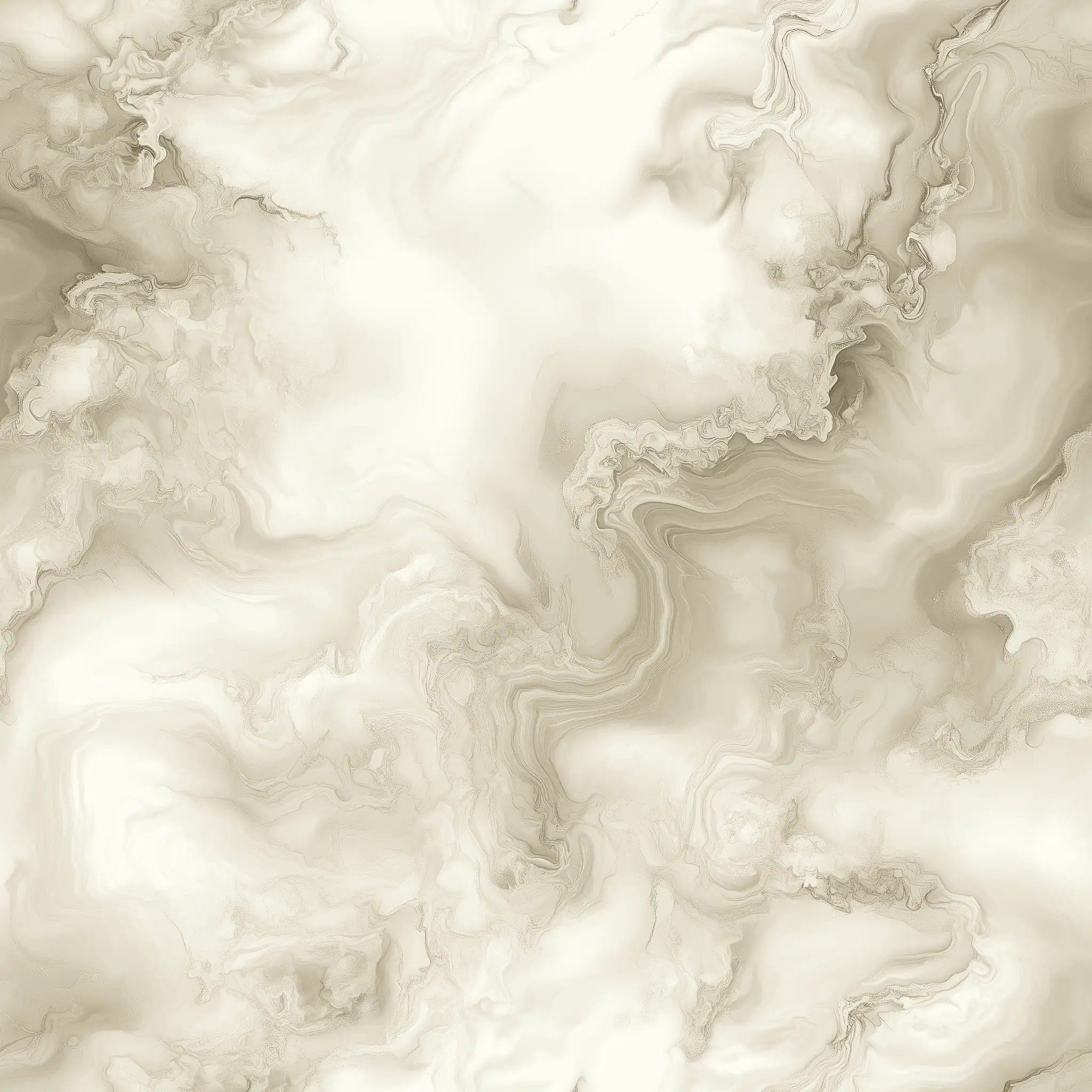 Marmerlook Behang in Warme Beige en Crème Wolken