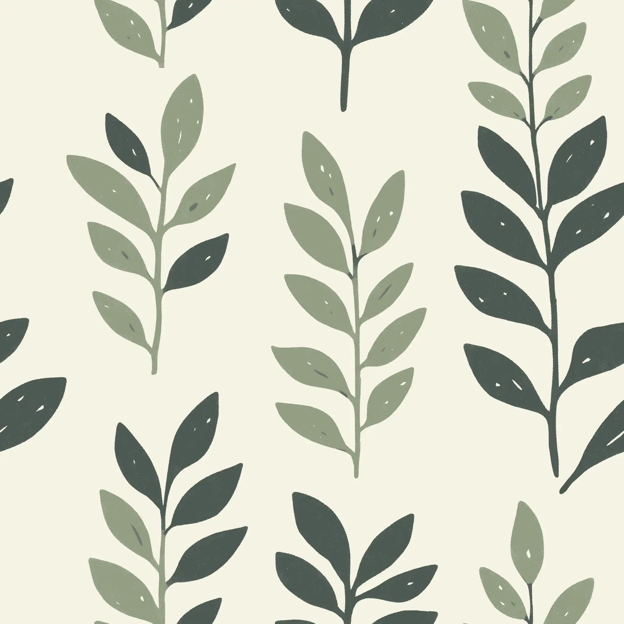 Botanisch Behang met Sage Groene Bladeren