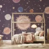 paars ruimte planeten kinderkamer behang droomuniversum in de kinderkamer