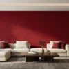 dieprood betonlook luxe behang in de woonkamer