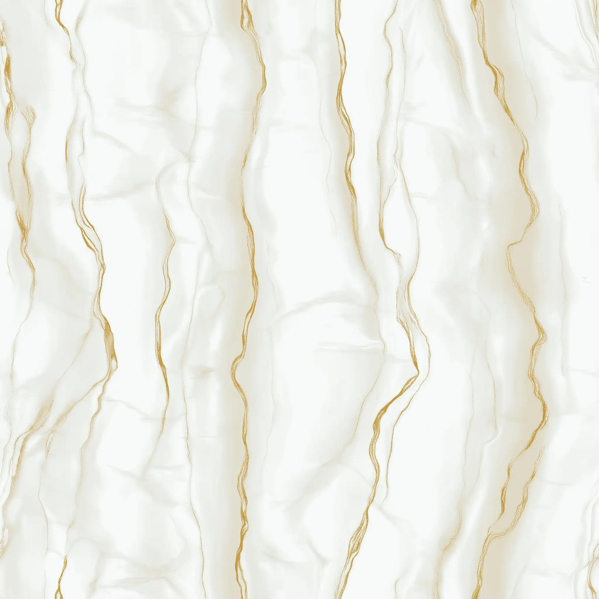 marmerlook behang in crème met gouden aders en zachte wolkachtige structuur